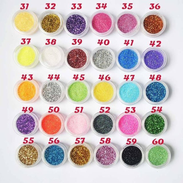 QuinceTarn Glitzer-Nagelkunst-Set, 30 Stück, Blue, Glänzend - Bild 1