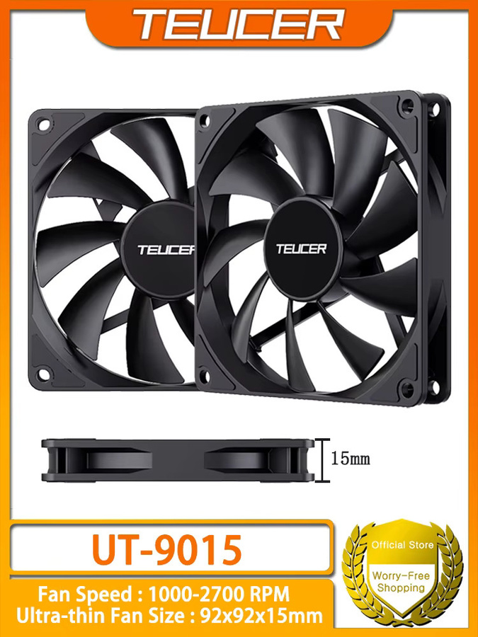 TEUCER UT-9015 PC-Gehäuselüfter PWM 4PIN mit Hydrauliklager für Computer-CPU-Kühlung, Schwarz - Bild 6