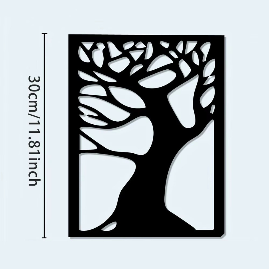 CIFBUY Wandkunst aus Metall in Schwarz mit Naturmotiv für moderne Bauernhausdekoration - Bild 3