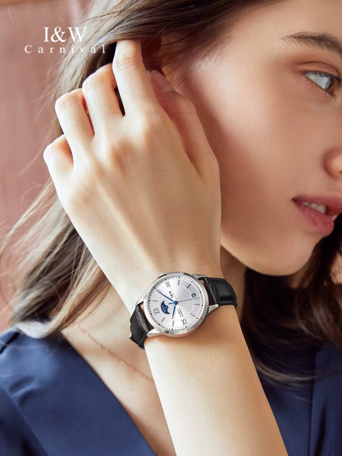 ICH & W Armbanduhr, Automatik, Saphirglas, Edelstahl, Leder, Damen - Bild 2