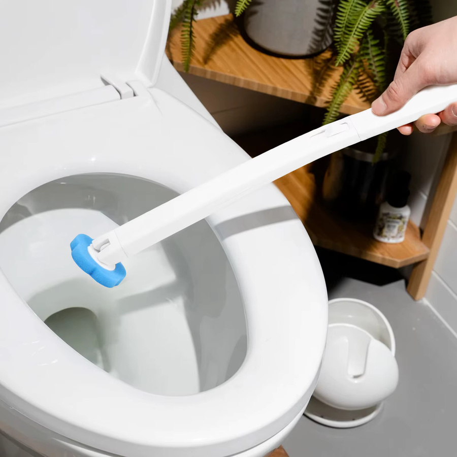 Willstar Einweg WC Bürsten Ersatzköpfe Reinigungskit mit langem Griff, Blau, 18 Stück - Bild 2