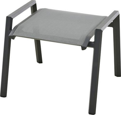 Siena Garden Gartenhocker Tauro aus Aluminium in Anthrazit Matt mit Ranotex-Gewebe, B/T/H: 56,5 x 59 x 47 cm - Bild 1