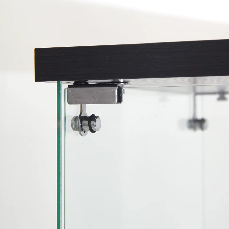Comanlai Glas-Vitrine in Schwarz mit LED-Beleuchtung, Schloss und 3 Regalen, B/T/H: 42 x 36 x 125 cm - Bild 4