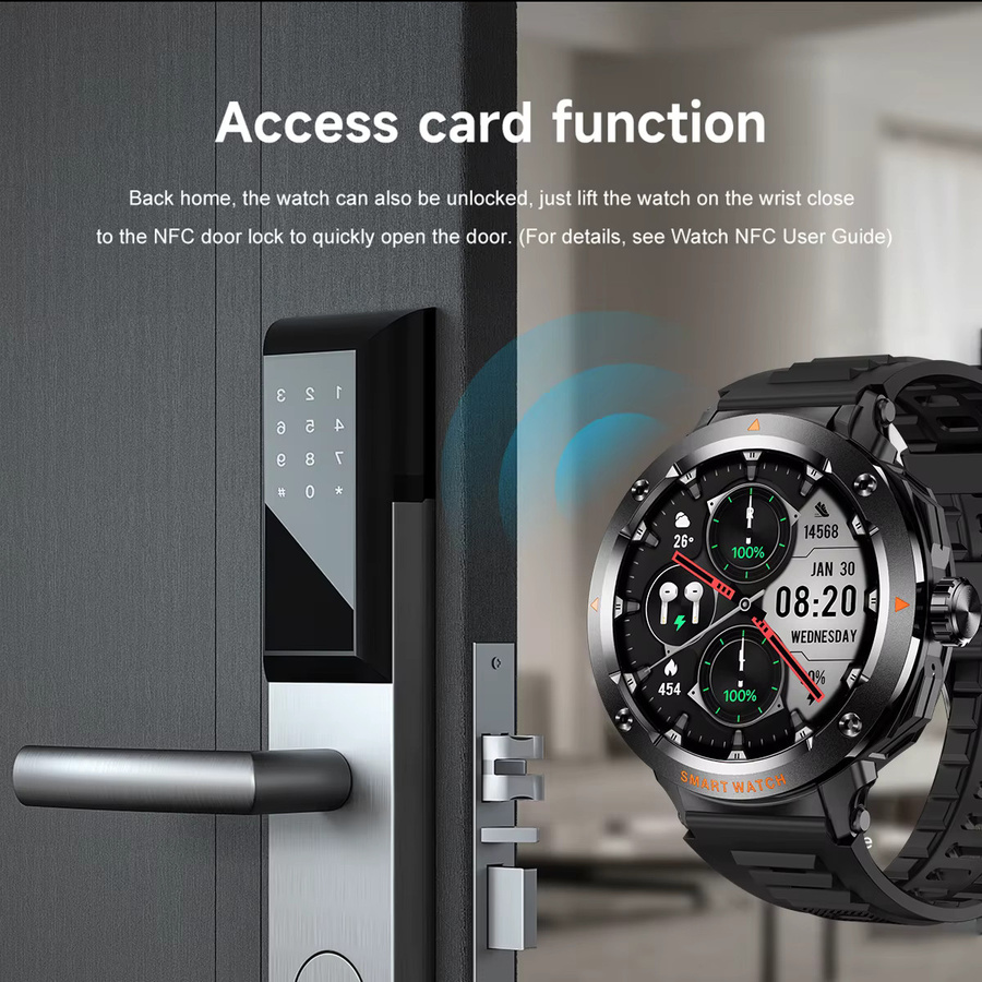 LIGE D13 2-in-1 Smartwatch mit TWS HiFi Stereo Wireless Headset Combo, 1,46 Zoll Display, Bluetooth Telefonfunktion für Android und iOS, Schwarz/Grau - Bild 4