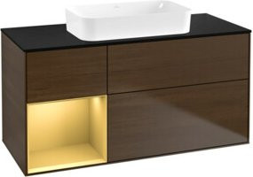 V&B Waschtischunterschrank Finion in Walnuss Furnier, B/T: 120 x 60 cm - Bild 1