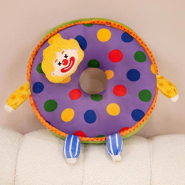 Niedliches Cartoon Donut Plüschkissen in Bunt und Gepunktet, weiches Rundkissen für Sofa und Stuhl, Durchmesser: 40 cm - Bild 1