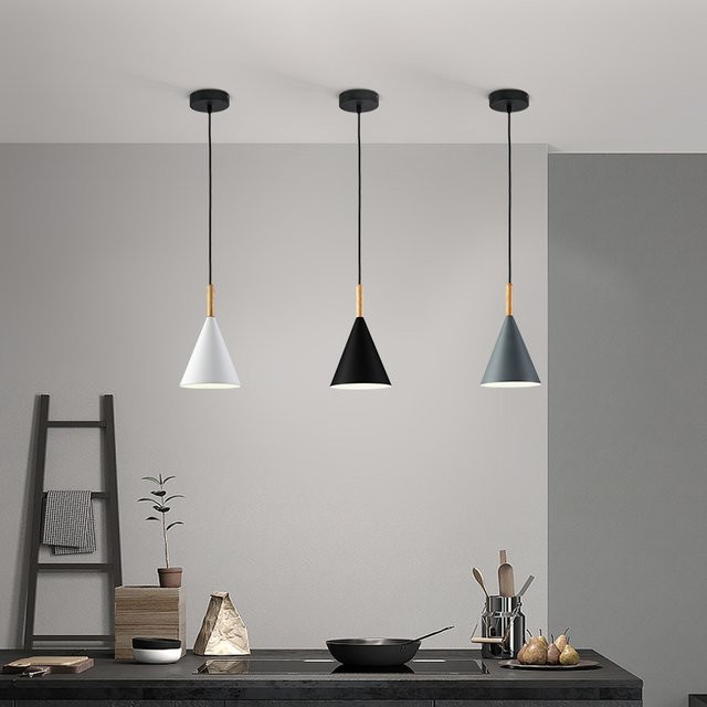 OSABO Pendelleuchte im nordischen Design, minimalistische Hängelampe aus Metall in Mehrfarbig, E27 Fassung für Küche, Esszimmer oder Schlafzimmer - Bild 1