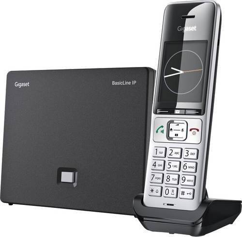 Gigaset BasicLine IP+COMFORT 500HX Schnurloses VoIP Telefon mit IP-DECT und GAP in Schwarz/Silber - Bild 1