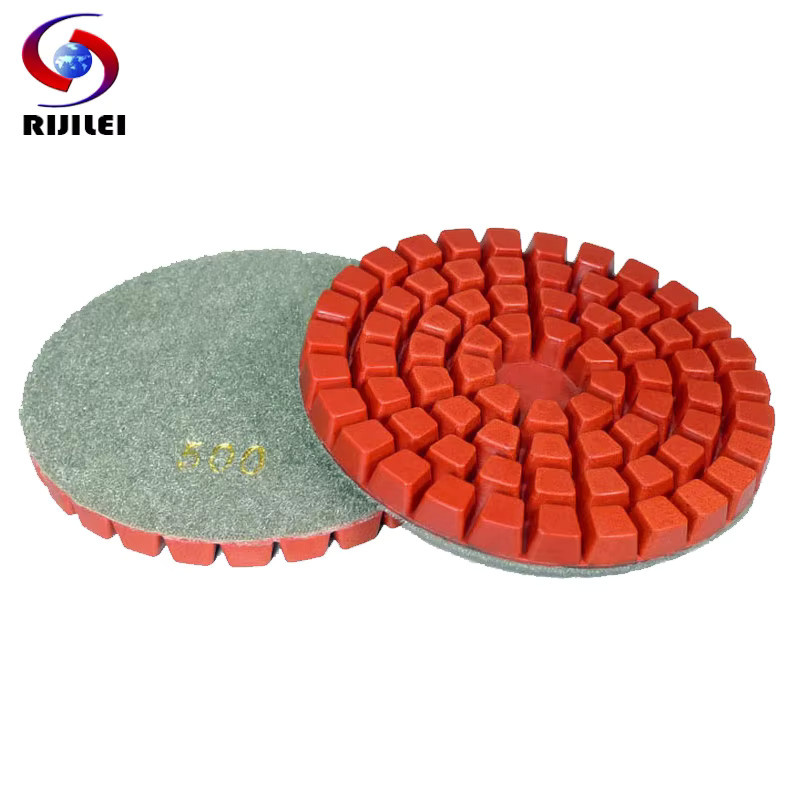 Rijilei 10er Set Polierpads für Beton und Naturstein, 4 Zoll, Rot, Nassschliff für Granit und Marmor - Bild 2