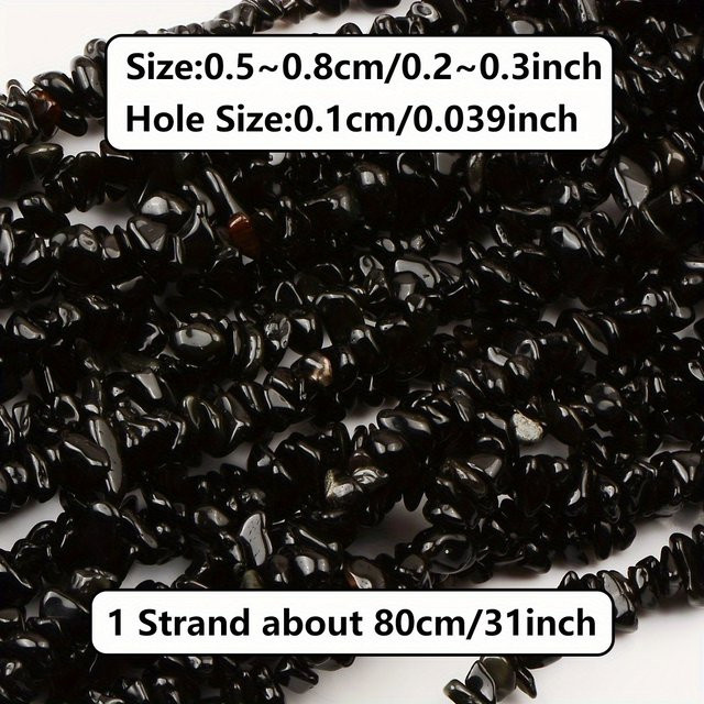 NASSBORO Perlen, Schwarz, 5-8mm - Bild 1