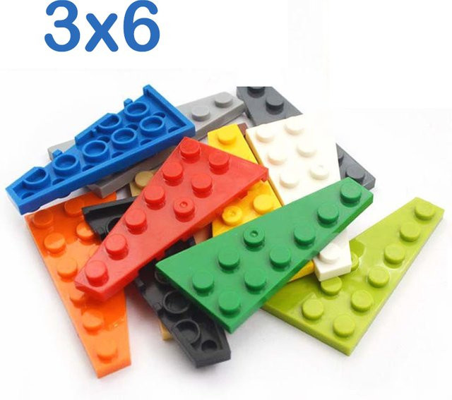 APAN SAPIO DIY Bausteine Ziegel MOC Keil 3x6 Punkte, 10/50-teiliges Set, Bunt / Mehrfarbig - Bild 1