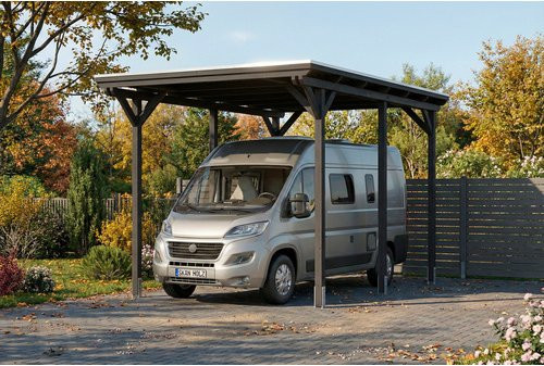 SKANHOLZ Caravan-Carport Emsland aus Fichte mit Stahl-Flachdach in Anthrazit, B: 402 cm, T: 604 cm - Bild 1