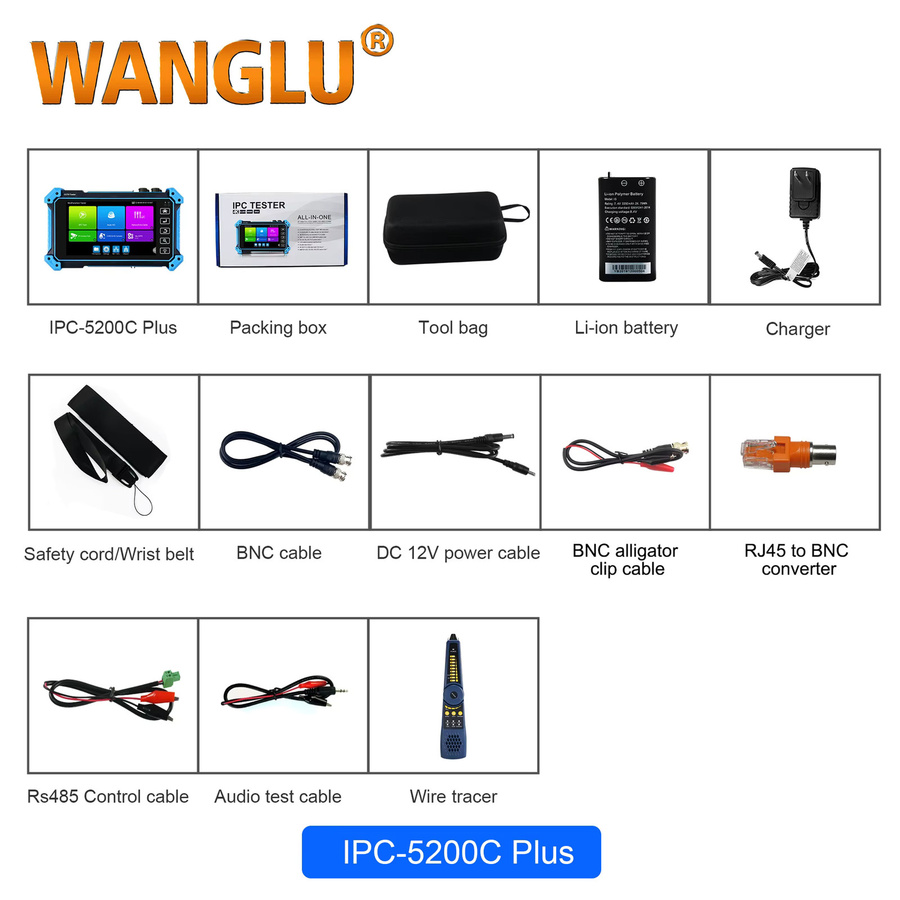 WANGLU IPC-5200C Plus IP-Kameratester 8K mit 8MP AHD TVI CVI SDI VGA HD-Eingang in Blau - Bild 2