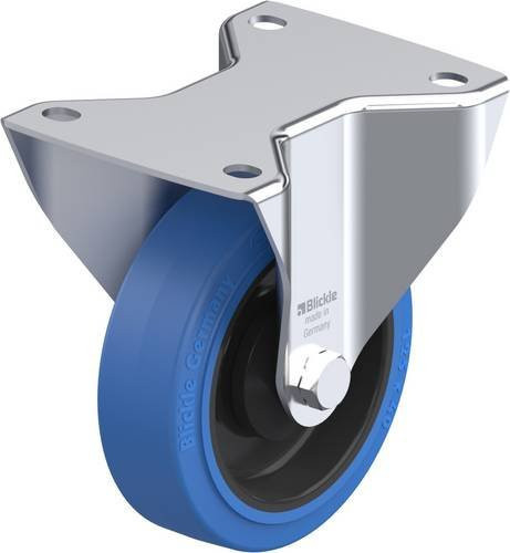 Blickle Bockrolle BK-POEV 125KA-3-SB in Schwarz und Blau mit 125 mm Rad-Durchmesser und einer Tragfähigkeit von max. 250 kg - Bild 1