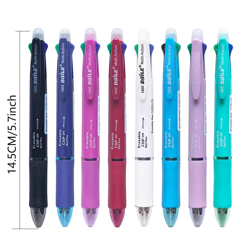 LCOMMO 5-in-1 Löschbarer Gelstift Mehrfarbig mit magischer Tinte für Schule und Büro - Bild 5