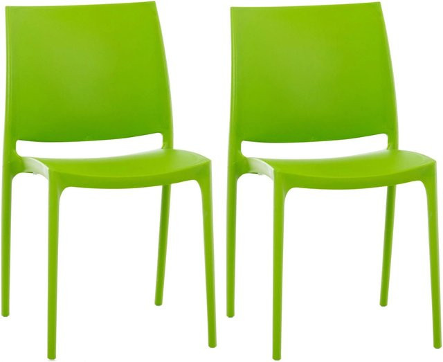 CLP 2er Set Maya Stühle in Grün aus Kunststoff für Garten und Wohnzimmer - Bild 1