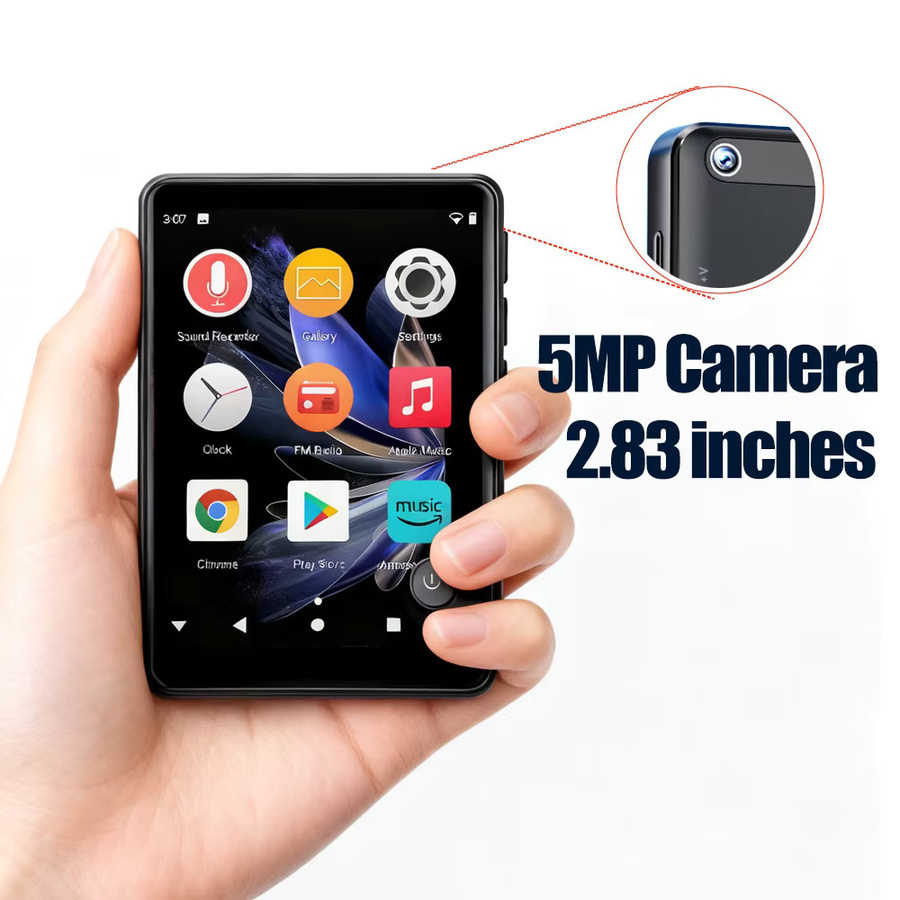 Famue Smart MP4 Player mit 2,8 Zoll Display, Android 10, WiFi, Bluetooth und 5 MP Kamera in Schwarz - Bild 5