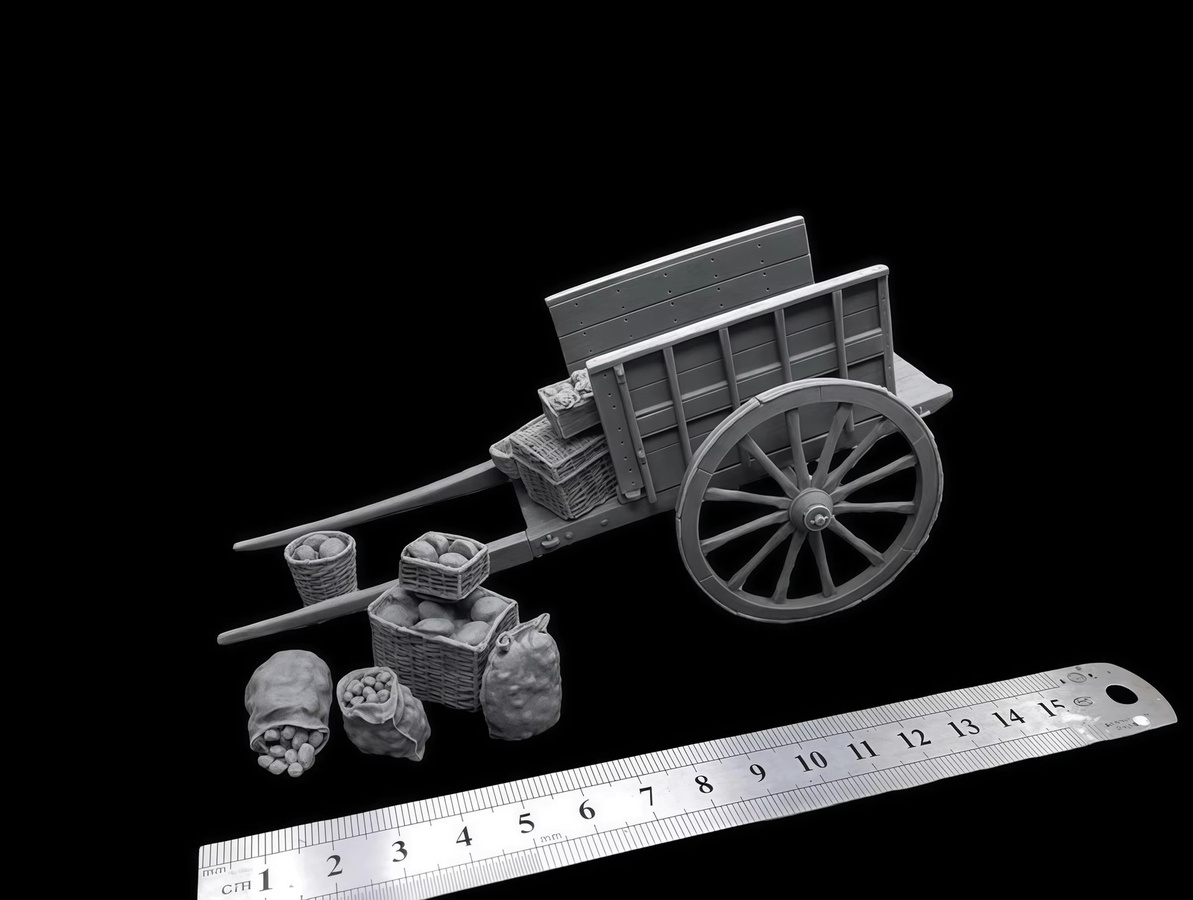 EVANOVM Europäisches landwirtschaftliches Kutschenmodell, Modellbausatz, 1/35, aus Harz - Bild 2
