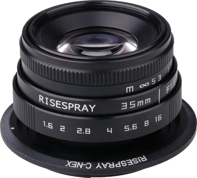 RISESPRAY 35 mm F1,6 Manueller Fokus MF Prime-Kameraobjektiv für Micro Four Thirds, Schwarz - Bild 1