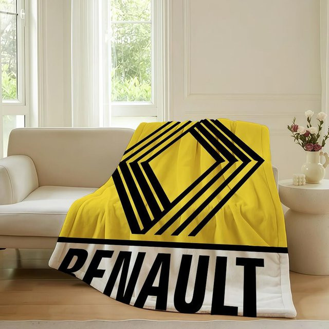Lumi Home Decke mit geometrischem Druck in Gelb, B/B: 75 x 90 cm - Bild 1