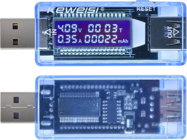 Voktta USB Type C Tester mit IPS LCD Display als Multimeter zur Messung von Spannung und Stromstärke in Blau - Bild 1