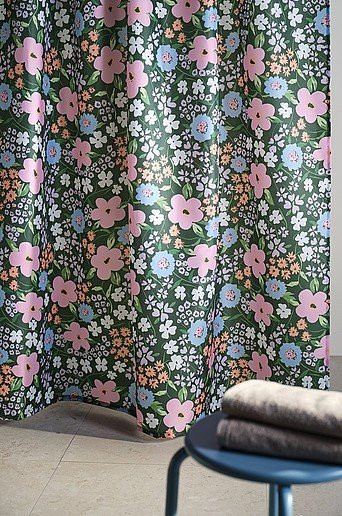 Jotex Duschvorhang SUMMER FLOWER mit floralem Design, Mehrfarbig, Polyester, Höhe: 180 cm, Breite: 200 cm - Bild 1