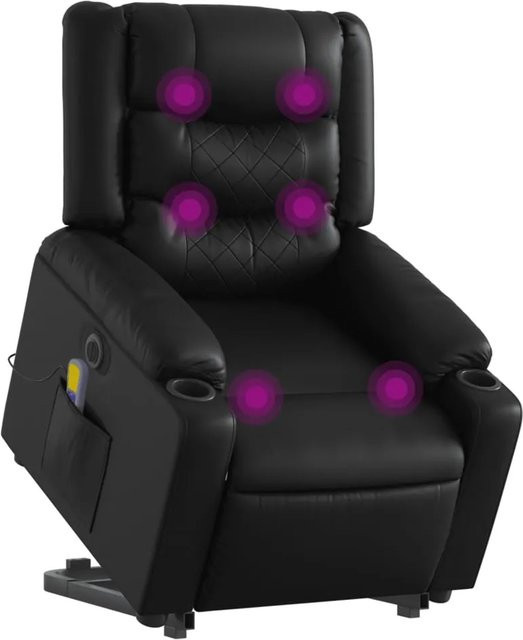 vidaXL Massagesessel mit elektrischer Aufstehhilfe in Schwarz aus Kunstleder Modell 12 - Bild 1