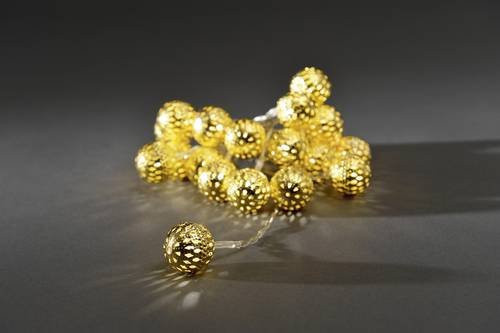 Konstsmide Motiv-Lichterkette mit 20 LED Kugeln in Gold und Warmweiß, batteriebetrieben - Bild 1