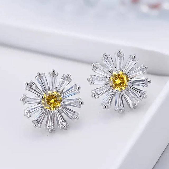Huitan Ohrstecker, Gold, Zirkonia, Damen - Bild 1
