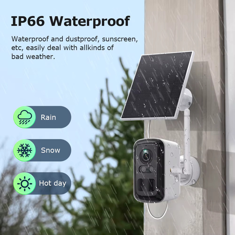 INQMEGA 5MP Kabelloses Solar-Kamerasystem mit 4 WLAN Outdoor-Sicherheitskameras in Schwarz und 2-Wege-Audio - Bild 4