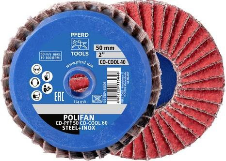 PFERD Schleifscheiben-Set COMBIDISC CD-PFF 50 CO-COOL mit Körnung 60, Durchmesser: 50 mm, 10 Stück - Bild 1
