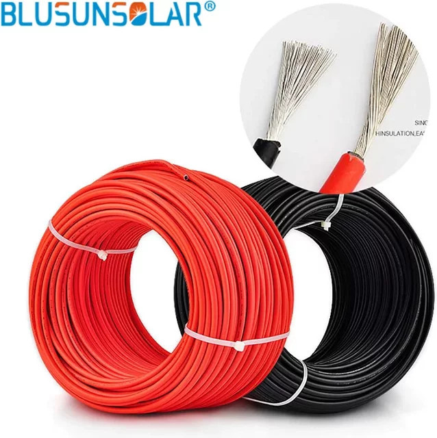 BLUSUNSOLAR Solar-PV-Kabel H1Z2Z2-K mit 4 mm2 Querschnitt, 100 m Rolle, verzinnter Kupferleiter mit XLPO-Hülle, TÜV-zertifiziert - Bild 1