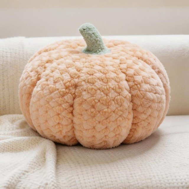Yiran Health & Beauty Plüschkürbis Kissen, buntes Dekokissen aus Polyester für Sofa und Schlafzimmer, Orange, Durchmesser: 20 cm - Bild 1
