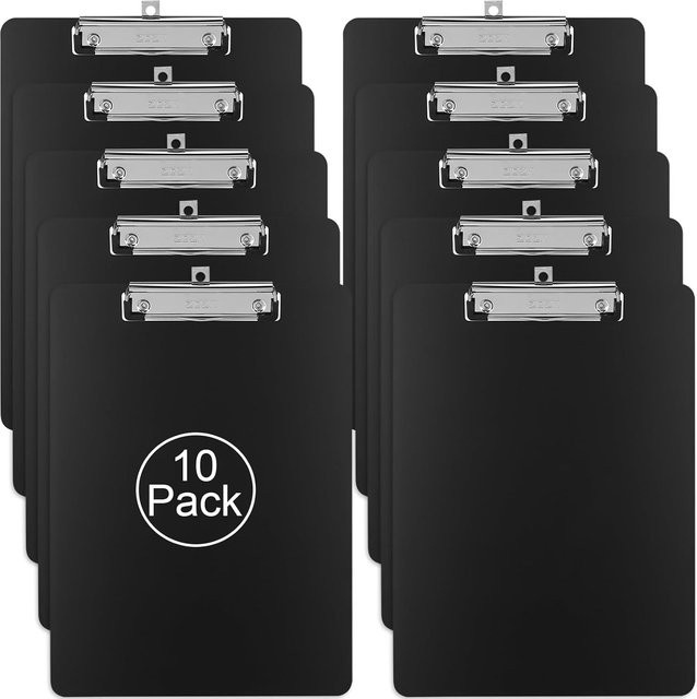 10er-Pack Klemmbretter aus Aluminium in Silber, A4 Dokumentenhalter mit Low-Profile-Clip für Schule und Büro - Bild 1