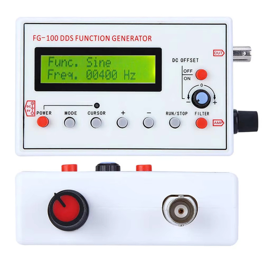 RUIBOZHI FG-100 DDS Funktionssignalgenerator und Frequenzzähler in Weiß mit Sinus, Rechteck, Dreieck und Sägezahn Wellenformen - Bild 2