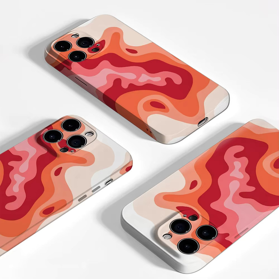 Crimson Swells Handyhülle für iPhone 17 16 15 14 13 12 Pro Max Plus mit doppelschichtiger Rückseite in Multicolour - Bild 3