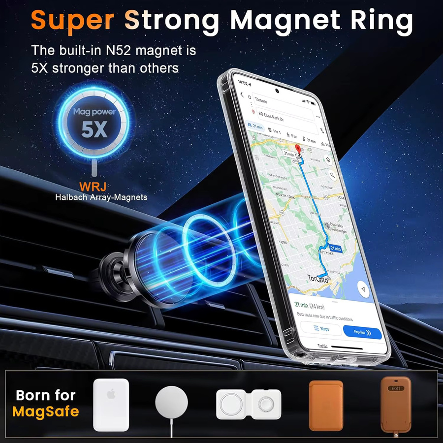Magnetische transparente Handyhülle für Samsung Galaxy S26 S25 S24 Ultra Plus Edge FE, kratzfeste und stoßfeste Schutzhülle in Klar - Bild 4