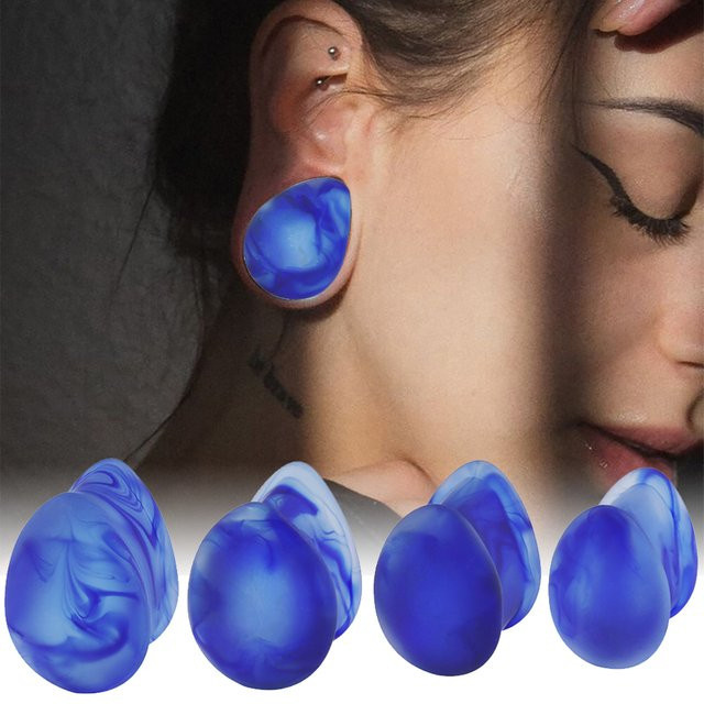 Ohr Expander, Blau, Bunt, Piercing Schmuck - Bild 1