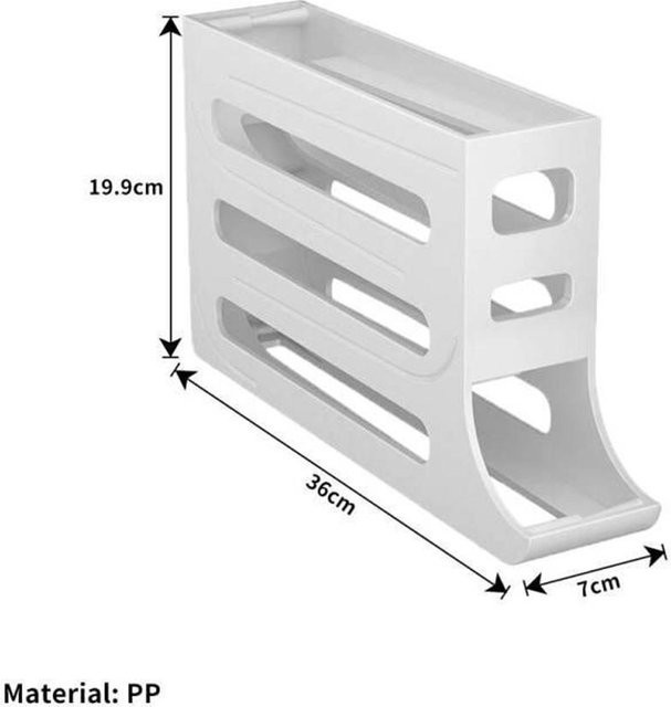 Yiran Furniture Automatischer Eierhalter mit Rollfunktion als Organizer für den Kühlschrank, Weiß - Bild 1