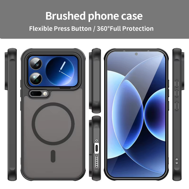 Matte magnetische MagSafe Handyhülle für Xiaomi 17 Pro Max 15 Ultra 17T 15T 14T Redmi Note 15 14 13 Pro in Schwarz - Bild 3