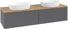 V&B Waschtischunterschrank Antao ohne Frontstruktur in Anthrazit mit Eichen-Dekor, B/T/H: 160 x 50 x 50 cm - Bild 1