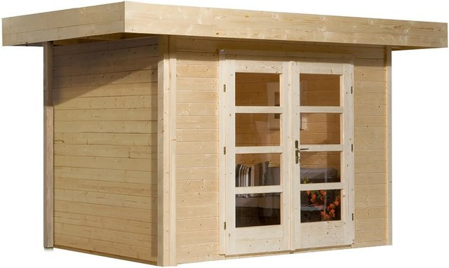 WEKA Gartenhaus Designhaus 126 Plus aus europäischer Fichte mit Flachdach in Beige und Braun, B/H/T: 356 x 249 x 211 cm - Bild 1