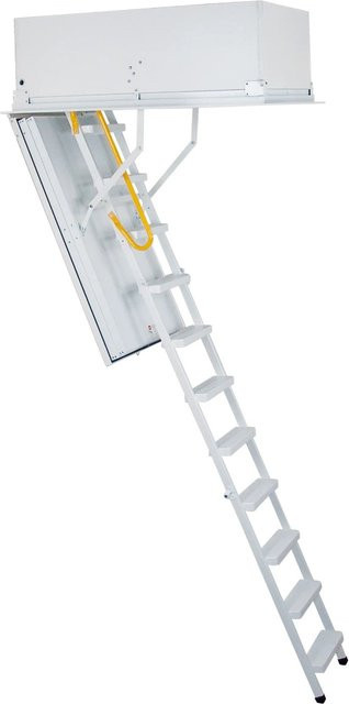 Minka Bodentreppe Type 1 in Weiß und Gelb, wärmegedämmt mit U-Wert 0,33, B/T: 140 x 70 cm, für eine Raumhöhe bis 270 cm - Bild 1