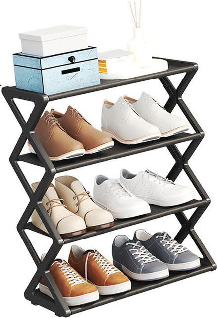 ZuiyouSports 4-stufiges faltbares Schuhregal in Weiß für Flur, Schlafzimmer und Wohnzimmer - Bild 1
