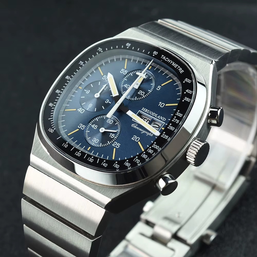 Hruodland Chronograph, Quarz, Edelstahl, Blau, Schwarz, Herren - Bild 2
