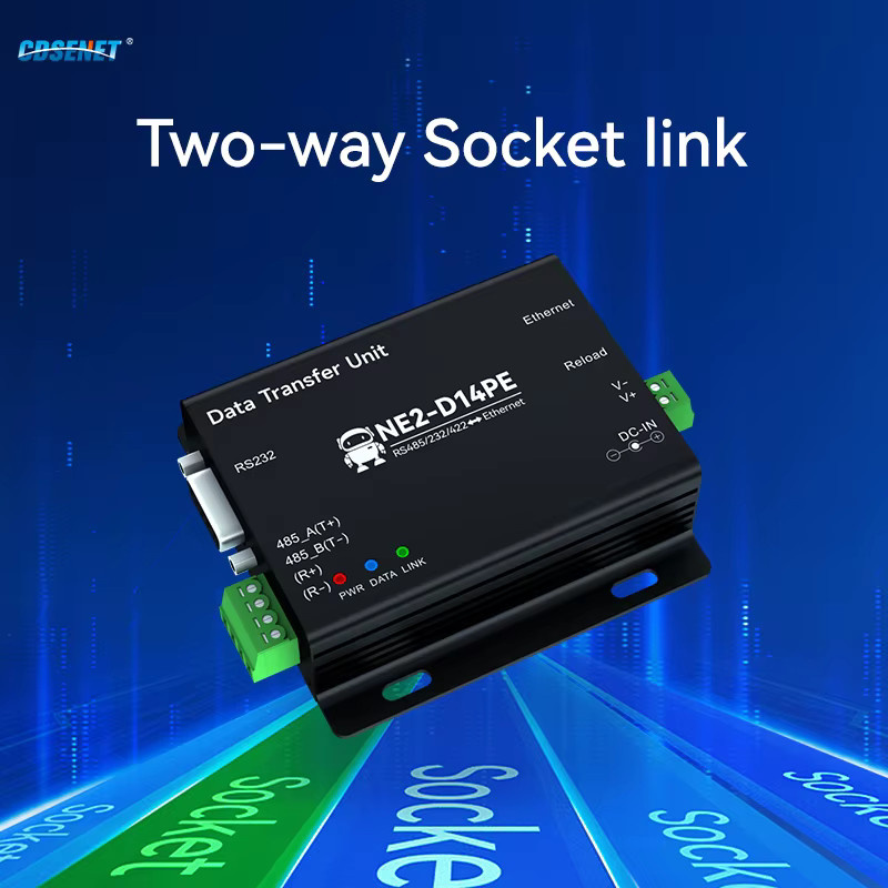 CDSENT NE2-D14PE Ethernet Serial Server Modbus Gateway RS485/232/422 zu TCP UDP MQTT HTTP in Schwarz - Bild 4