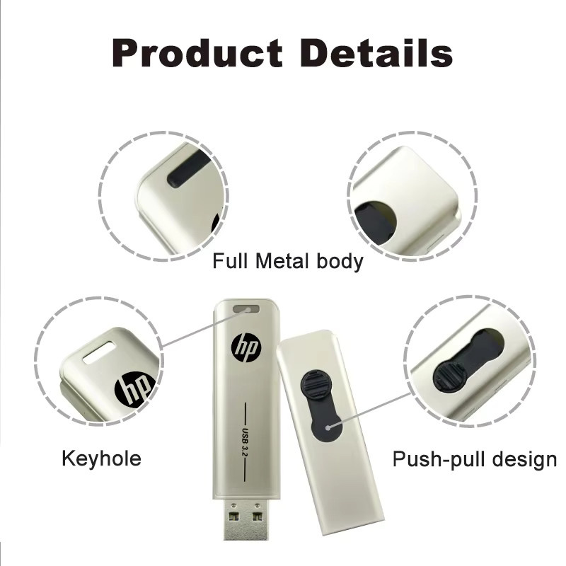 HP USB 3.2 Flash-Laufwerk Externer Speicher Metall-Stick Silber 256 GB - Bild 5