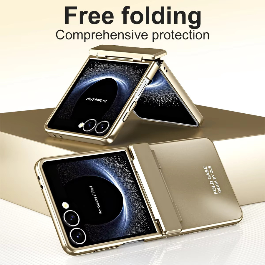 Luxuriöse Handyhülle mit Stern-Beschichtung für Samsung Galaxy Z Flip 7, 6, 5, 4, 3 in Gold, stoßfest und rutschfest - Bild 3