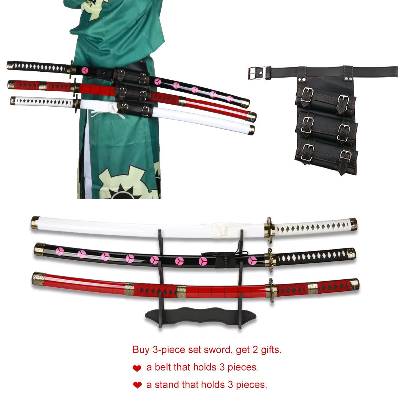 Elervino Anime Katana, Hobby-Sammel-Requisiten und Rollenspiele, 3-teiliges Set, bunt, Kunststoff - Bild 3