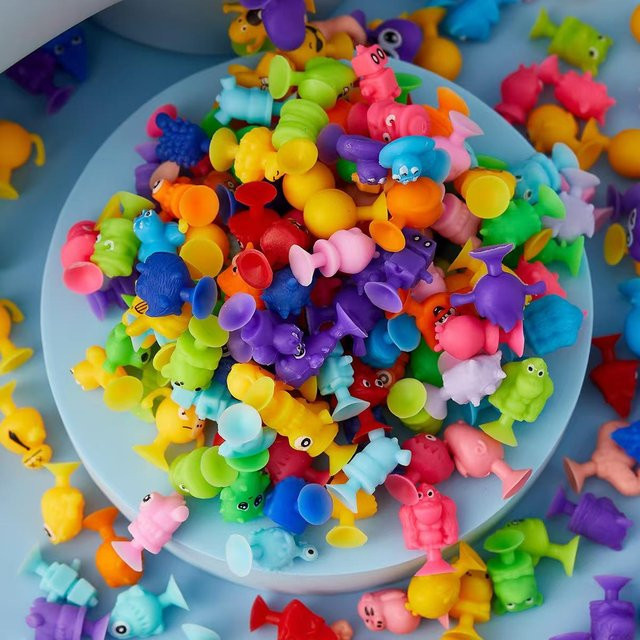 BC Pet Supplies Mini Saugnapfpuppen, 50-teiliges Set, bunt, Silikon - Bild 1
